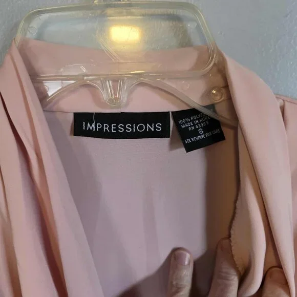 EUC Vintage Impressions Blouse - double breasted closure and draped neckline - Picture 4 of 6